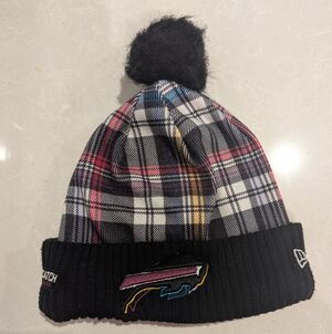 Women's Buffalo Bills Crucial Catch Beanie Hat With Pom-Pom